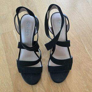 DKNY Black Strappy Heels - 2.5 inch - Size 7